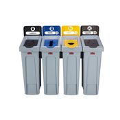 Slim Jim Recycling Station Bundle 4 Stream - Landfill/Paper/Plastic/Organic image