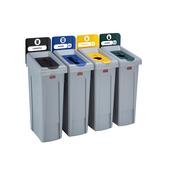 Slim Jim Recycling Station Bundle 4 Stream - Landfill/Paper/Plastic/Glass image