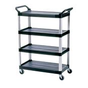 4-Shelf Service Cart, Black