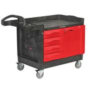 TradeMaster Cart with 4-Drawers and Cabinet, Small