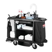 Executive Traditional Full-Size Housekeeping Cart, Black image