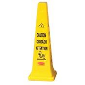 91.4cm Multilingual "Caution" Floor Cone, Yellow image