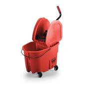 WaveBrake 35 QT Down-Press Bucket and Wringer, Red image