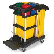 Janitorial Cleaning Cart with Colored Bins - High-Capacity image