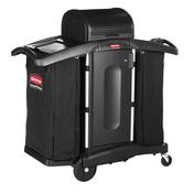 Executive Compact Housekeeping Cart - High-Capacity with Doors and Hood image