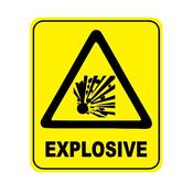 "Explosive" Hazard Sign - Aluminium image