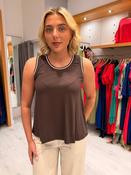 Dolores Brown Vest Top