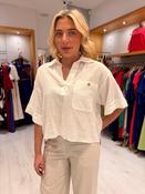 Dolores White Linen Blouse