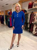 Arggido Blue Shift Dress with Gold Button Detail
