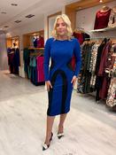 Arggido Royal Blue &amp; Black Panel Bodycon Dress
