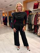 K Design Black Draped Wide-Leg Jumpsuit