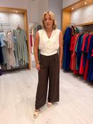 Yaya Chocolate Brown Wide Leg Trousers image