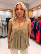 Soaked Khaki Boho Top image