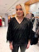 Saint Tropez Black Feather Top