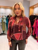 K Design Burgundy Abstract Print Blouse image