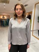 Soaked In Luxury Grey Satin Blouse