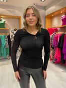 Soaked Black Shimmer Twist Detail Top image