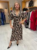 Soaked In Luxury V Neck Dress in Fudge Swirl