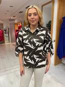 K Design Cream Leaf Print Top
