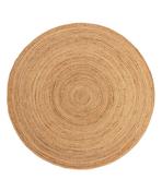 Beige Jute &amp; Sisal,Flatweave,Washable,Door Mat Area Rug in Round size, Hand Woven using Polypropylene and Modern design in 90 x 90 cm size image
