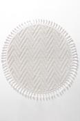 White Aztec,Geometric,Washable Area Rug in Round size, Machine Made using Polyester with Cream and Modern design in 80 x 80 cm size image