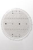 Cream Bohemian Patterned Rug for Bedroom and Living Room in Round size image