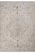 Beige &amp; Grey Persian &amp; Oriental Printed Cotton Washable Rug for Kitchen in Small size 75 × 150 cm image