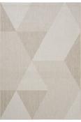 Beige &amp; White Geometric Cotton Washable Rug for Outdoor Area in Small size 80 × 150 cm image