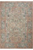 Grey &amp; Copper Persian &amp; Oriental Printed Cotton Washable Rug for Kitchen in Small size 75 × 150 cm image