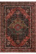 Red &amp; Multicolour Persian &amp; Oriental Printed Cotton Washable Rug for Kitchen in Small size 75 × 150 cm image