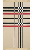 Beige &amp; Black Patterned Scandi Washable Rug for Bedroom and Living Room in Small size 80 × 150 cm
