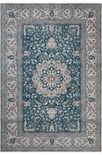 Blue &amp; Beige Persian &amp; Oriental Printed Cotton Washable Rug for Kitchen in Small size 75 × 150 cm image
