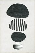 White &amp; Black Kids Scandi Cotton Washable Rug for Kitchen in Small size 75 × 150 cm image