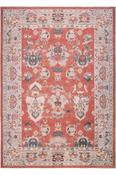 Red &amp; Multicolour Persian &amp; Oriental Printed Cotton Washable Rug for Kitchen in Small size 75 × 150 cm image