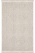 Beige Geometric Plain Washable Rug for Outdoor Area in Small size 80 × 150 cm image