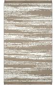 Brown &amp; Cream Abstract Washable Rug for Bedroom and Living Room in Small size 80 × 150 cm image