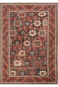 Red &amp; Grey Persian &amp; Oriental Printed Cotton Washable Rug for Kitchen in Small size 75 × 150 cm image