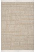 Beige &amp; Cream Geometric Patterned Rug with Soft Pile for Bedroom and Living Room in Small size 80 × 150 cm image