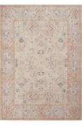 Beige &amp; Orange Persian &amp; Oriental Printed Cotton Washable Rug for Kitchen in Small size 75 × 150 cm image