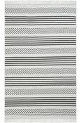 Cream &amp; Grey Stripes Washable Rug for Bedroom and Living Room in Small size 80 × 150 cm image