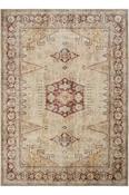 Beige &amp; Copper Persian &amp; Oriental Printed Cotton Washable Rug for Kitchen in Small size 75 × 150 cm image