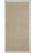 Beige &amp; Cream Bordered Plain Rug with Plush Soft Pile for Bedroom and Living Room in Small size 80 × 150 cm image