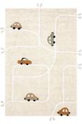 Cream Kids Cotton Washable Rug with Plush Soft Pile for Children's Room in Small size 120 × 180 cm image