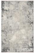 Cream &amp; Grey Abstract Rug for Bedroom and Living Room in Small size 80 × 150 cm image