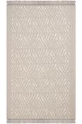 Beige &amp; White Scandi Patterned Washable Rug for Bedroom and Living Room in Small size 80 × 150 cm image