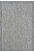 Grey Chevron Bordered Cotton Washable Rug for Outdoor Area in Small size 80 × 150 cm image