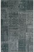 Charcoal Patchwork Cotton Washable Rug for Kitchen in Small size 75 × 150 cm image