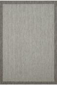 Grey &amp; Cream Jute &amp; Sisal Flatweave Cotton Washable Rug for Outdoor Area in Small size 80 × 150 cm image