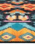 Green &amp; Multicolour Kilim Cotton Washable Rug for Kitchen in Small size 80 × 150 cm image