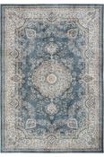 Charcoal &amp; Cream Persian &amp; Oriental Printed Cotton Washable Rug for Kitchen in Small size 75 × 150 cm image